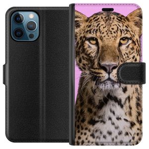 Apple iPhone 12 Pro Sort Lommebokdeksel Leopard