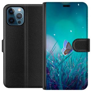 Apple iPhone 12 Pro Sort Lommebokdeksel Blå fjäril