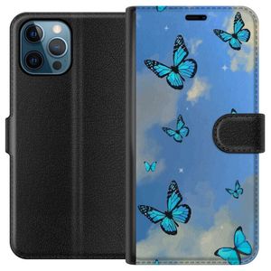 Apple iPhone 12 Pro Sort Lommebokdeksel Himlen med fjärilar