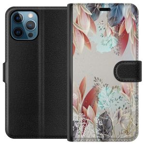 Apple iPhone 12 Pro Sort Lommebokdeksel Blommor