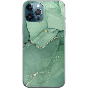 Apple iPhone 12 Pro Gjennomsiktig Telefondeksel Grön Marmor