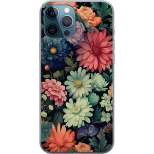 Apple iPhone 12 Pro Gjennomsiktig Telefondeksel Färglada blommor