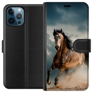Apple iPhone 12 Pro Max Musta Lompakkokotelo Springande Häst