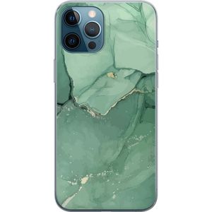 Apple iPhone 12 Pro Max Läpinäkyvä Puhelinkotelo Grön Marmor