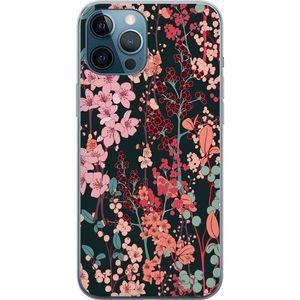 Apple iPhone 12 Pro Max Läpinäkyvä Puhelinkotelo Blommor
