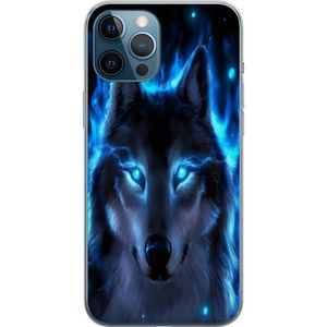 Apple iPhone 12 Pro Max Läpinäkyvä Puhelinkotelo Blå Varg