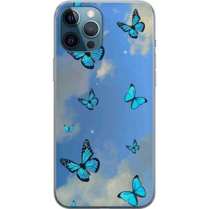 Apple iPhone 12 Pro Max Läpinäkyvä Puhelinkotelo Himlen med fjärilar