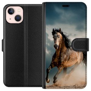 Apple iPhone 13 Musta Lompakkokotelo Springande Häst