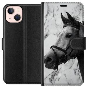Apple iPhone 13 Musta Lompakkokotelo Marmor med häst