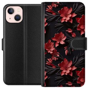 Apple iPhone 13 Musta Lompakkokotelo Intensiva blommor