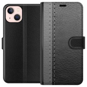 Apple iPhone 13 Musta Lompakkokotelo Grått Fake Läder