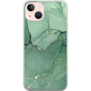 Apple iPhone 13 Gjennomsiktig Telefondeksel Grön Marmor