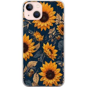 Apple iPhone 13 Gjennomsiktig Telefondeksel Solrosor