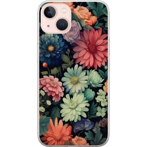 Apple iPhone 13 Gjennomsiktig Telefondeksel Färglada blommor