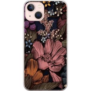 Apple iPhone 13 Gjennomsiktig Telefondeksel Tecknade blommor