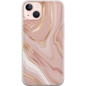 Apple iPhone 13 mini Transparent Mobilskal Ljusrosa marmor