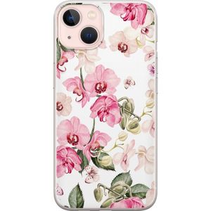 Apple iPhone 13 mini Gjennomsiktig Telefondeksel Rosa blommor