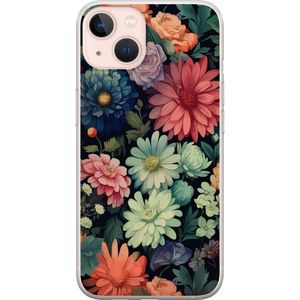 Apple iPhone 13 mini Gjennomsiktig Telefondeksel Färglada blommor