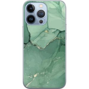 Apple iPhone 13 Pro Transparent Mobilskal Grön Marmor