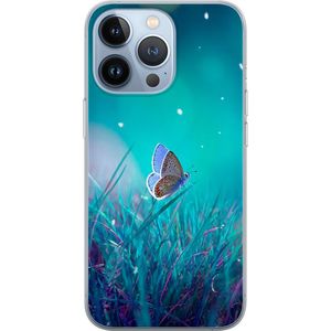 Apple iPhone 13 Pro Transparent Mobilskal Blå fjäril