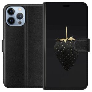 Apple iPhone 13 Pro Max Musta Lompakkokotelo Exklusiv Jordgubbe