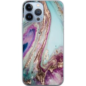 Apple iPhone 13 Pro Max Läpinäkyvä Puhelinkotelo Lila marmor