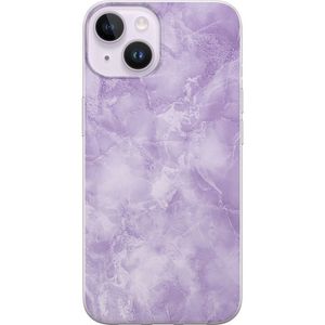 Apple iPhone 14 Gjennomsiktig Telefondeksel Lila marmor