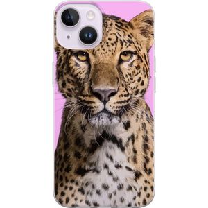 Apple iPhone 14 Transparent Mobilskal Leopard