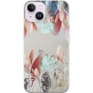 Apple iPhone 14 Transparent Mobilskal Blommor
