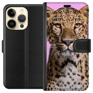 Apple iPhone 14 Pro Svart Plånboksfodral Leopard