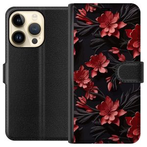 Apple iPhone 14 Pro Svart Plånboksfodral Intensiva blommor