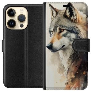 Apple iPhone 14 Pro Svart Plånboksfodral Varg