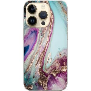 Apple iPhone 14 Pro Transparent Mobilskal Lila marmor