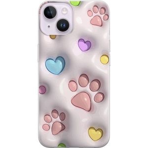 Apple iPhone 14 Plus Läpinäkyvä Puhelinkotelo Fluffiga Tassar