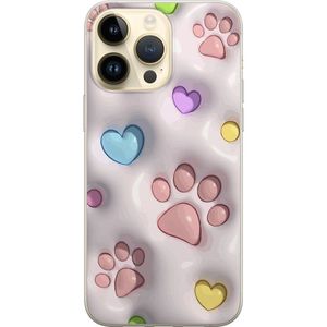 Apple iPhone 14 Pro Max Läpinäkyvä Puhelinkotelo Fluffiga Tassar