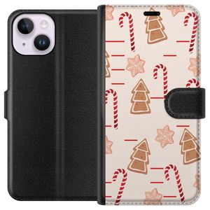 Apple iPhone 15 Svart Plånboksfodral Julens Godisglädje