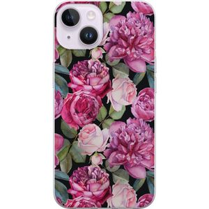 Apple iPhone 15 Gjennomsiktig Telefondeksel Rosor