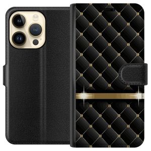 Apple iPhone 15 Pro Svart Plånboksfodral Lyxigt