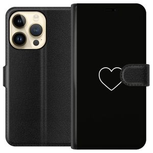 Apple iPhone 15 Pro Svart Plånboksfodral Hjärta