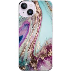 Apple iPhone 15 Plus Transparent Mobilskal Lila marmor