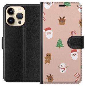 Apple iPhone 15 Pro Max Svart Plånboksfodral Klassisk Julfest