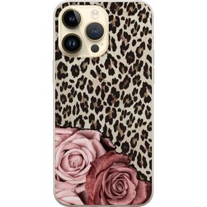 Apple iPhone 15 Pro Max Transparent Mobilskal Leopardrosor