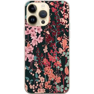 Apple iPhone 15 Pro Max Transparent Mobilskal Blommor