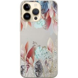 Apple iPhone 15 Pro Max Transparent Mobilskal Blommor