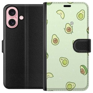 Apple iPhone 16 Svart Plånboksfodral Avokado