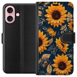 Apple iPhone 16 Musta Lompakkokotelo Solrosor