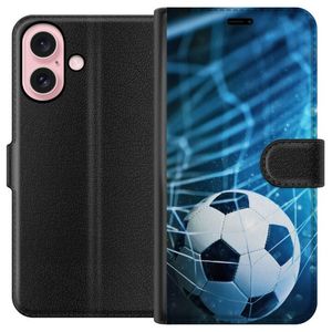 Apple iPhone 16 Svart Plånboksfodral Fotboll
