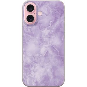 Apple iPhone 16 Transparent Mobilskal Lila marmor