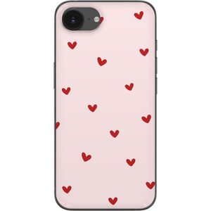 Apple iPhone 16e Gjennomsiktig Telefondeksel Små Hjärtan