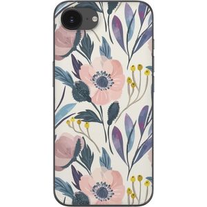 Apple iPhone 16e Transparent Mobilskal Blomsterglädje